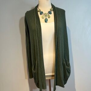 Wilfred Flaubert open front cardigan with silk and cashmere in Green size XXS